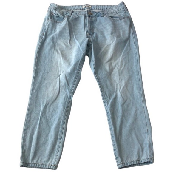 refuge Denim - Rufuge Womens Cropped Jeans Size 14 Mid Rise Button Fly Cropped Denim Blue Jeans